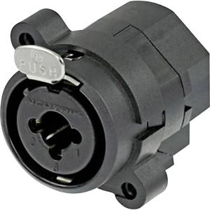 Neutrik NCJ9FI-S XLR-connector Flensbus, contacten recht Aantal polen: 3 Zwart 1 stuk(s)