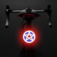 3664 Creatief Fietsachterlicht IPX2 Waterdicht Klein Fiets LED Licht Ondersteuning USB Opladen voor Buiten Fietsen - Vijfpuntige Ster - thumbnail