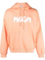 MSGM hoodie en coton à logo imprimé - Orange