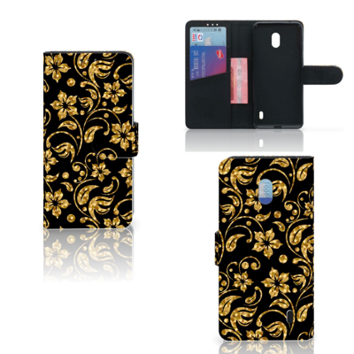 Nokia 2.2 Hoesje Gouden Bloemen