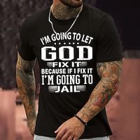 groen grafisch t-shirt van 100% katoen voor heren casual stijl klassieke stijl cool overhemd letter grafische prints geloof ronde hals hot stamping straat vakantie korte mouwen Lightinthebox