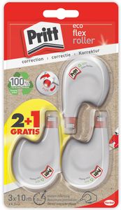 Pritt correctieroller Eco Flex, blister 2 + 1 gratis