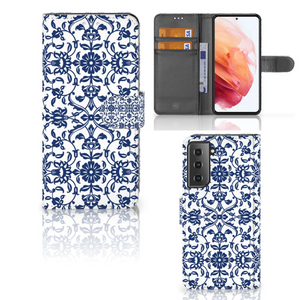 Samsung Galaxy S21 Hoesje Flower Blue