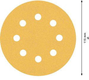 Bosch Accessoires Expert C470 schuurpapier voor excenterschuurmachines 115 mm, 8 gaten, K60/120/240 6-delig - 2608900802