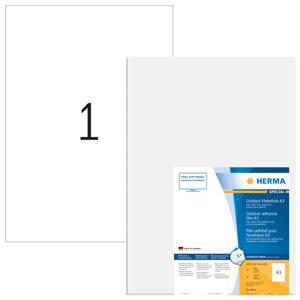 Herma 9544 Folie-etiketten 297 x 420 mm Folie, mat Wit 40 stuk(s) Extra sterk hechtend Laser (zwart/wit), Laser (kleur), Kopiëren (zwart/wit), Kopiëren (kleur)