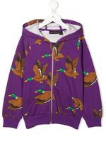 Mini Rodini sweat Ducks à fermeture zippée - Violet - thumbnail