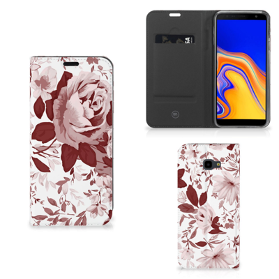 Bookcase Samsung Galaxy J4 Plus Watercolor Flowers