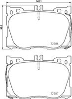 Remblokkenset, schijfrem BREMBO, u.a. fÃ¼r Mercedes-Benz - thumbnail