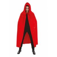 Halloween Dracula cape - voor volwassenen - rood - fluweel - L182 cm