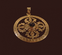 Hanger dubbele dorje lapis lazuli + sterling zilver - 3 - Zilver - Metaal - L