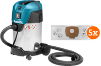 Makita VC3011L + stofzuigerzakken (5x)