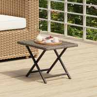 Tafel inklapbaar 45x35x32 cm poly rattan grijs