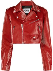 MOSCHINO JEANS veste de moto crop - Rouge