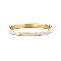 CO88 Collection Sparkle 8CB 90307 Stalen Bangle met Kristallen - One-size (58x49x6 mm) - Goudkleurig / Wit - thumbnail