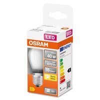 OSRAM 4058075437067 LED-lamp Energielabel E (A - G) E27 Peer 4 W = 40 W Warmwit (Ø x l) 45 mm x 77 mm 1 stuk(s) - thumbnail