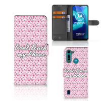 Motorola G8 Power Lite Portemonnee Hoesje Flowers Pink DTMP