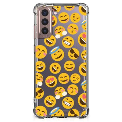 Samsung Galaxy S21 Plus Doorzichtige Silicone Hoesje Emoji Samsung Galaxy S21 Plus Doorzichtige Silicone Hoesje Emoji