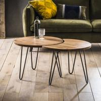 Salontafel Vittorio Set van 2 stuks, massief acacia - 15 - Massief acacia naturel (15)