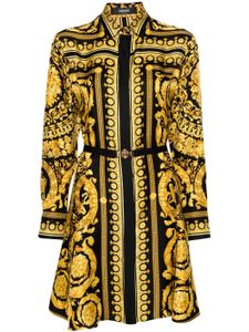 Versace robe courte Heritage en soie à imprimé baroque - Noir