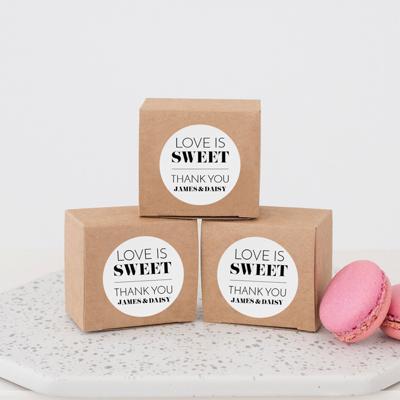 Bedankdoosje bruiloft Modern Paper rond Bedankdoosje bruiloft Modern Paper rond