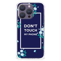 iPhone 15 Pro Anti Shock Case Flowers Blue DTMP