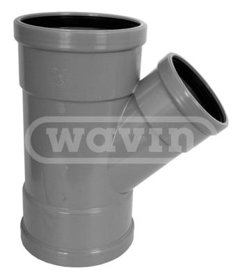 Wavin schuiffitting met 3 aansluiting Wafix SN4, PVC, grijs