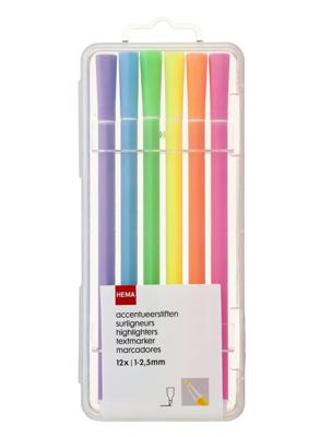 HEMA 12-pak Accentueerstiften HEMA 12-pak Accentueerstiften