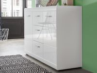 Dressoir PITTA cm 2 deuren en 3 lades hoogglans wit - thumbnail