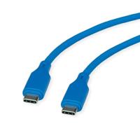 ROLINE USB 2.0 kabel, type C-C, ST/ST, siliconen, 60W, blauw, 1 m
