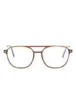 TOM FORD Eyewear lunettes de vue à effet écaille de tortue - Marron