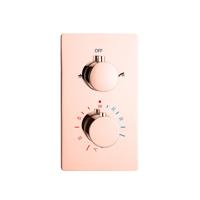 Douchekraan Lyon Inbouw Thermostatisch Rond Rose Mat Goud 2 Greeps