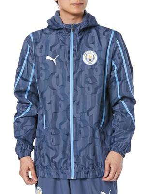 Puma Heren Manchester City Pre Match Jas 2024 2025 Volwassenen, Blauw, M