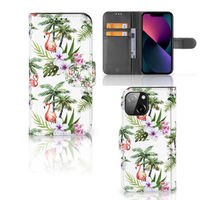 iPhone 13 Mini Telefoonhoesje met Pasjes Flamingo Palms - thumbnail