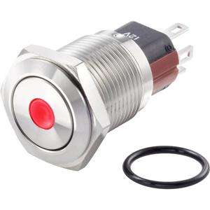 TRU COMPONENTS TC-7494780 TC-GQ16-KF-11ZD/J/R/12V/S Vandalismebestendige drukschakelaar 48 V/DC 2 A 1x uit/aan Continu Rood IP65 1 stuk(s)