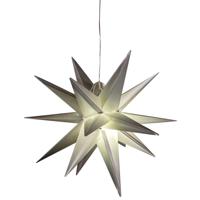 Verlichte 3D kerstster - zilver - 35 cm - kunststof - op batterijen - kerstverlichting - thumbnail