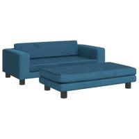 vidaXL Hondenmand met verlengstuk 100x50x30 cm fluweel blauw, hondenbank, hondenbed, dierenmand, huisdierenbank, huisdierenmand, dierenbed