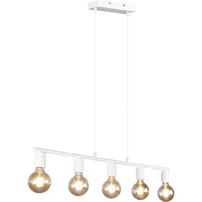 LED Hanglamp - Trion Zuncka - E27 Fitting - 5-lichts - Rechthoek - Mat Wit - Aluminium
