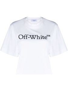 Off-White t-shirt Big Logo Bookish à coupe crop - Blanc