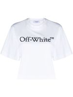 Off-White t-shirt Big Logo Bookish à coupe crop - Blanc