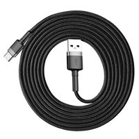 Baseus Cafule USB 2.0 / Type-C Kabel CATKLF-CG1 - 2m - Zwart / Grijs - thumbnail