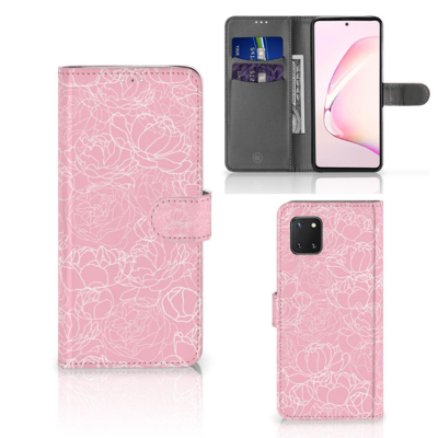 Samsung Note 10 Lite Hoesje White Flowers Samsung Note 10 Lite Hoesje White Flowers