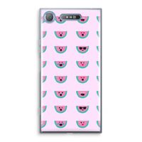 Smiley watermeloenprint: Sony Xperia XZ1 Transparant Hoesje - thumbnail