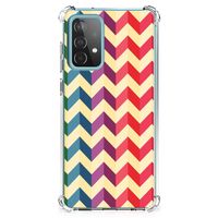 Samsung Galaxy A52 4G/5G Doorzichtige Silicone Hoesje Zigzag Multi Color - thumbnail