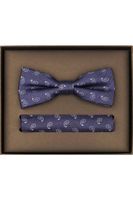 Venti Vlinderdas en zakdoek set donkerblauw, Motief Venti Vlinderdas en zakdoek set donkerblauw, Motief