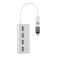 T'nB TNB HUBUSB4ALU USB-A & USB-C hub van aluminium naar 4 x USB-A