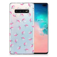 TPU bumper voor Samsung Galaxy S10 Plus Unicorns - thumbnail