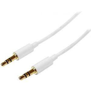 StarTech.com 2 m witte Slim 3,5 mm stereo/audiokabel M/M