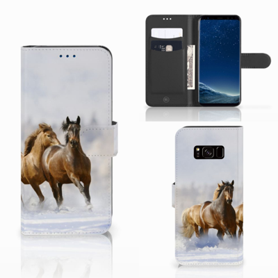 Samsung Galaxy S8 Telefoonhoesje met Pasjes Paarden Samsung Galaxy S8 Telefoonhoesje met Pasjes Paarden