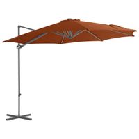 Zweefparasol met stalen paal 300 cm terracottakleurig - thumbnail