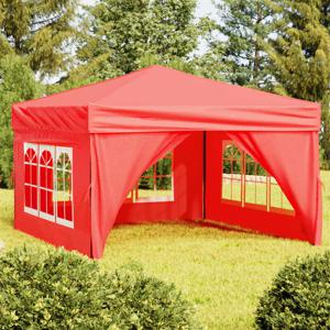 Partytent inklapbaar met zijwanden 3x3 m rood